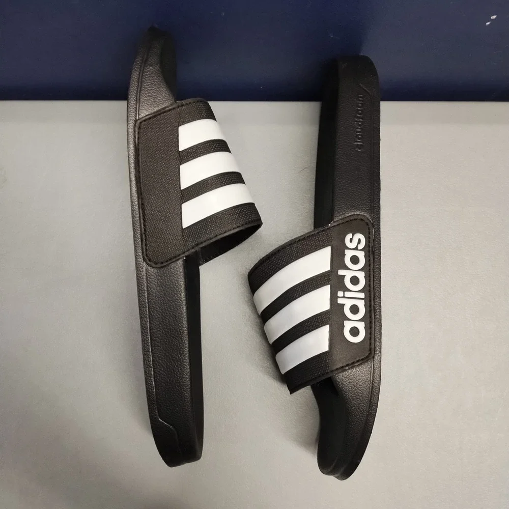 Adidas Adilette Shower‎ Slide Sandals Mens US Size 10 Black White Slip On GZ5922